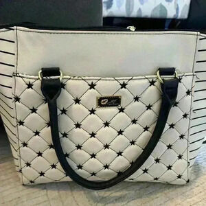 Betsey Johnson large white quilted purse